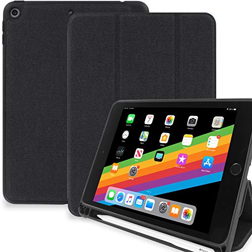 KHOMO iPad Mini 5 Case (2019) Smart Cover Schutzhülle mit Stifthalter für Apple Pencil 1 - Dunkelgrau von KHOMO