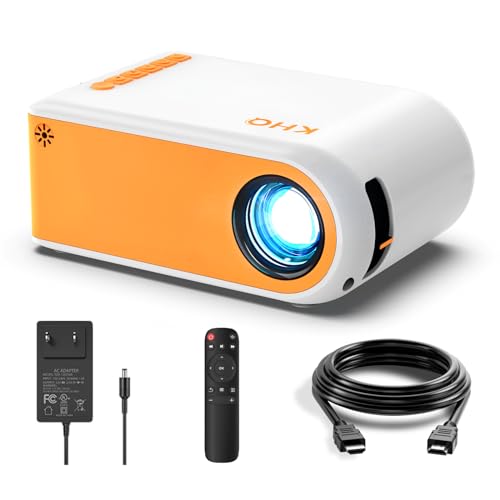 Mini Beamer, Vamvo YG300 Pro-Mini-Projektor, Tragbarer Filmprojektor 1080p Unterstützt für Kindergeschenk, Heimkino, kompatibel mit Smartphone / Laptop / PS4 / Firestick von KHQ