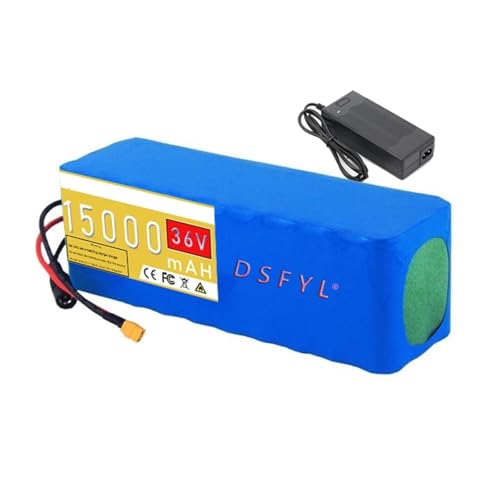 36V 15Ah E-Bike Lithium-Ionen Akku Scooter Pack, Anderson Stecker für Elektrofahrrad Roller mit Ladegerät (T-Stecker) von KHUKHU