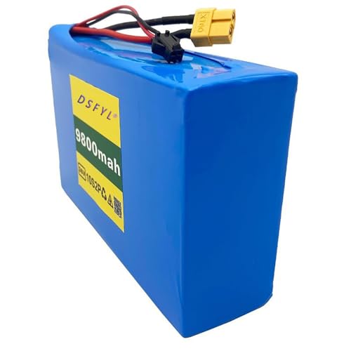 36V 9.8Ah Elektrofahrrad Lithium Akku Pack mit BMS Board, für E-Bike Scooter Elektrowerkzeuge Motoren innerhalb 500W, kommt mit Ladegerät XT60 von KHUKHU
