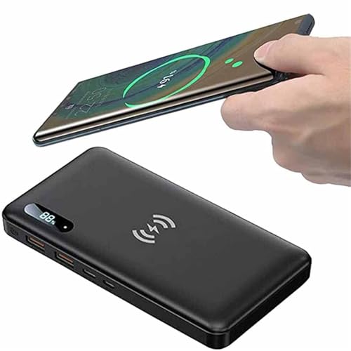 KHUKHU Externer Akku, kabellos, 50.000 mAh, PD 65 W/15 W, tragbares Schnellladegerät mit 2 Eingängen und 3 Ausgängen, für Handys, Tablets usw. von KHUKHU