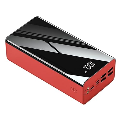 KHUKHU Tragbares Ladegerät, 100.000 mAh, externer Akku, hohe Kapazität mit Display, lädt 4 Geräte gleichzeitig, Rot von KHUKHU