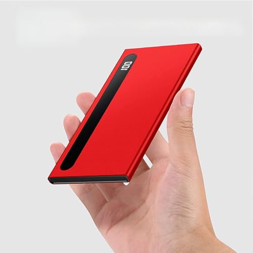 KHUKHU Tragbares Ladegerät, 100.000 mAh, externer Akku mit Schnellladung, 2,1 A, mit 2 Eingängen, 2 USB-Ausgängen und LED-Display, Rot KHUKHU Tragbares Ladegerät, 100.000 mAh, externer Akku mit Schnellladung, 2,1 A, mit 2 Eingängen, 2 USB-Ausgängen und LED-Display, Rot von KHUKHU