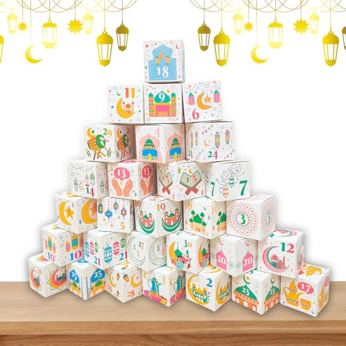 30 Stück Ramadan Kalender Kinder Gefüllt, Ramadan Kalender Zum Befüllen, Ramadan Adventskalender, Ramadan Kalender 2025, Islamische Muslimische Dekoration 30 Stück Ramadan Kalender Kinder Gefüllt, Ramadan Kalender Zum Befüllen, Ramadan Adventskalender, Ramadan Kalender 2025, Islamische Muslimische Dekoration von KHstylehoo