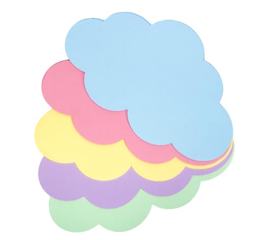 50 Stück Wolken moderationskarten set, 5 Farben moderationskoffer, Bunt Wolken karteikarten, Präsentationskarten Set, Metaplankarten Set für Büro Schule Präsentation Vortrag (23x14cm) von KHstylehoo