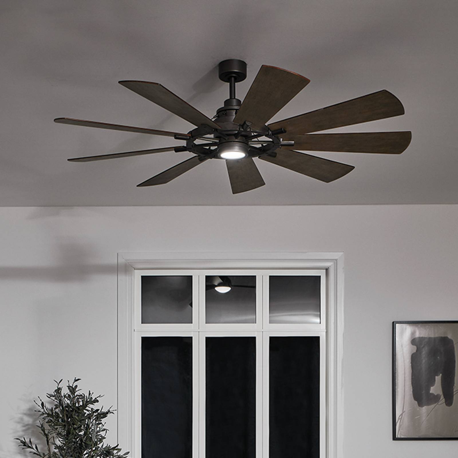 LED-Deckenventilator Gentry 65 weiß/walnuss dunkel LED-Deckenventilator Gentry 65 weiß/walnuss dunkel von KICHLER