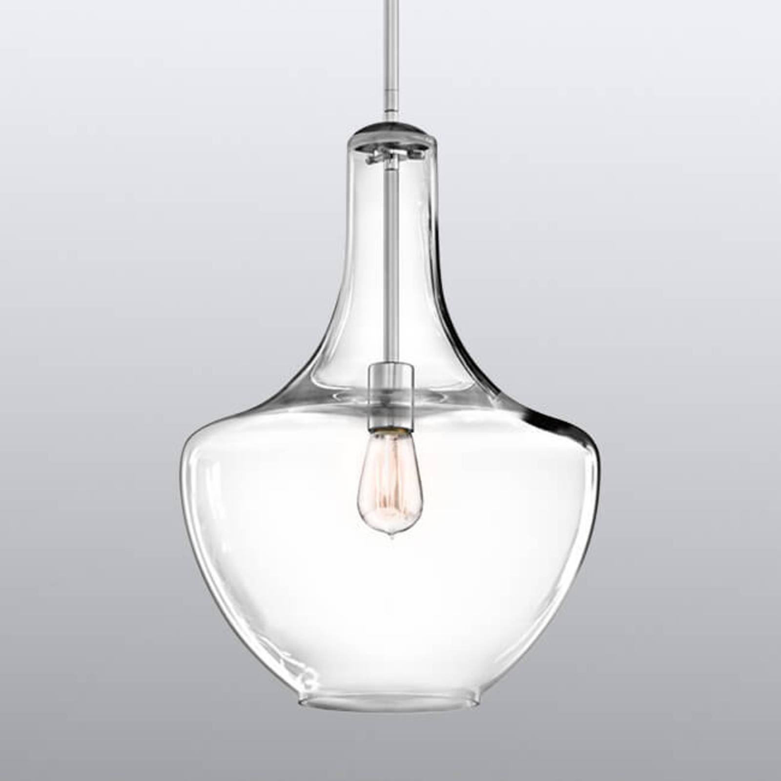 Mittelgroße Glas-Hängeleuchte Everly Fassung chrom Mittelgroße Glas-Hängeleuchte Everly Fassung chrom von KICHLER