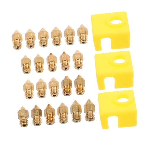 KICHOUSE 1 Satz 3d -druckdüsen -kit Extruderdüse Und Socken-kit Ersatzdüse 3d-druckerdüse Extruder-düsen-kit Silikon-düsensocken Austausch Der Hotend-düsensocken Spitze Düse Gelb Messing von KICHOUSE