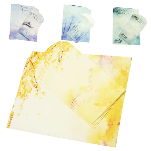 KICHOUSE 1 Satz Briefpapier Umschlag Set Kalligraphie Und Gruß hübsche Umschläge retro briefumschläge deko Umschläge im chinesischen Stil Büropapier Vintage Verpackungsumschläge von KICHOUSE