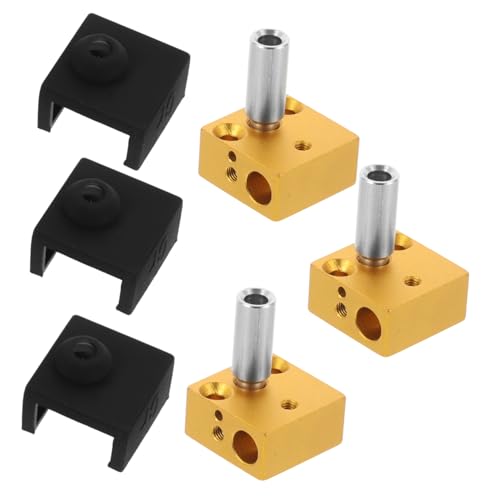 KICHOUSE 1 Satz Druckerheizblock Düse Hitze Löten Fluss Cool rostfrei D Drucker Heizblock Extruder Heizblock Drucker Zubehör Heizblock Heizblock-Kit Extruderteile 3D-Druckerteile Aluminium von KICHOUSE