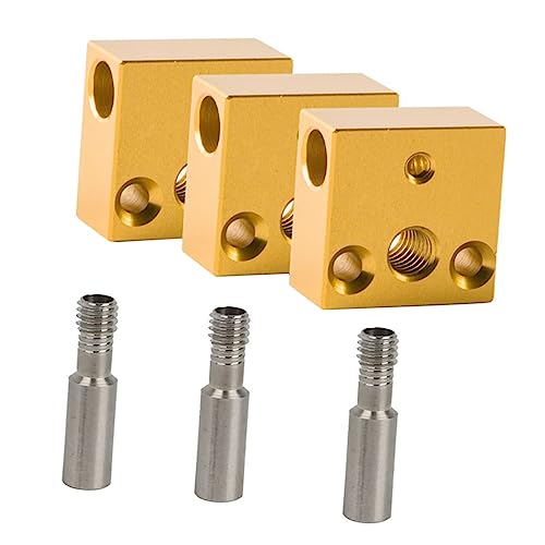 KICHOUSE 1 Satz Heizungsblockzubehör Metallisch Hitze Ersatz rostfrei fit DIY Zubehör Rachenschlauch Heizblock für 3D-Drucker 3d drucker hotend Extruder Hot-End heißes Ende Aluminium von KICHOUSE