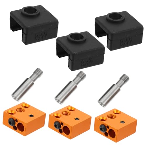 KICHOUSE 1 Satz heißes Ende heizpatrone ersatzteile Heizblöcke Druckkopf-Hot-End-Heizblock Extruder-Kit Hitze 3d drucker halsschlauch Heizblock für 3D-Drucker Silikon Socke Kieselgel Golden von KICHOUSE