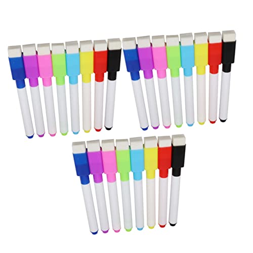 KICHOUSE 1 Set 24 Stück Magnetstifte Schwarz Whiteboard Trocken Abwischbar Magnet Löschbarer Marker Trocken Abwischbarer Radiergummi Löschbare Stifte Trocken Abwischbare Marker von KICHOUSE