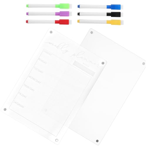 KICHOUSE 1 Set Magnetische Notiztafel Trocken Abwischbare Tafel Kühlschrank Whiteboard Magnettafel Whiteboard Magnetische Einkaufsliste Kühlschrank Notizblock Transparenter von KICHOUSE