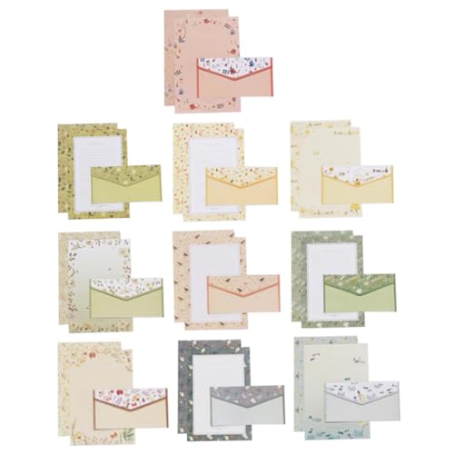 KICHOUSE 10 Sätze Briefpapier mit Umschlägen Pastell Papier für Briefe dekoriert schickes Papier gefüttert Und gemustert Schreibwaren Süße Umschläge KICHOUSE 10 Sätze Briefpapier mit Umschlägen Pastell Papier für Briefe dekoriert schickes Papier gefüttert Und gemustert Schreibwaren Süße Umschläge von KICHOUSE