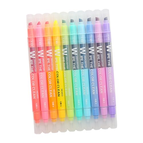 KICHOUSE 10 Stück farbige Markierungen löschbare Textmarker süße Stifte Textmarker Stifte löschbare Stifte löschbare Gelstifte Schülern Briefpapier Stifte zeichnen Plastik von KICHOUSE