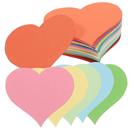 KICHOUSE 100 Stück Buntes Liebeskartenpapier Herzausschnitte Selbstklebende Notizblöcke Herznoten Valentines Liste aufkleber süße Notizblöcke Notizblock in Herzform Zufällige Farbe von KICHOUSE