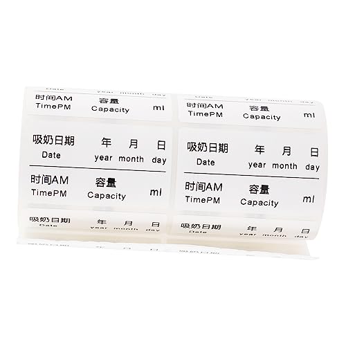 KICHOUSE 100 Stück Muttermilch-Datumsaufkleber Wasserdicht wiederverwendbar Fänger wasserfeste sticker wasserfeste aufkleber datum muttermilch aufkleber Etiketten für Flaschen PVC Black von KICHOUSE