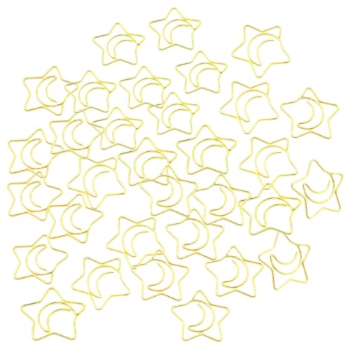 KICHOUSE 100 Stück Sternpapierclip Gold Miniclips Clips zurückklappen Büroklammern bunt Größe Clips Büro kreativ geformte Bastelklammern Dokument-Bastelklammern Metall KICHOUSE 100 Stück Sternpapierclip Gold Miniclips Clips zurückklappen Büroklammern bunt Größe Clips Büro kreativ geformte Bastelklammern Dokument-Bastelklammern Metall von KICHOUSE