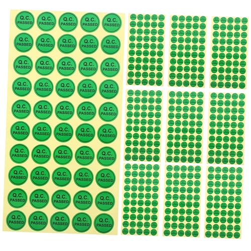 KICHOUSE 1000Stücke Selbstklebende Qc Bestandene Grüne Geprüfte Aufkleber Für Lager Etikettenaufkleber Für Heimwerker Und Organisation Statusgeprüfte Tags von KICHOUSE