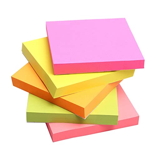 KICHOUSE 12 100 Briefpapier Unterlage Pads klebrig Schreibwaren Registerkarten farbig bunt Notizen posten 3 x 3 Zufällige Farbe von KICHOUSE