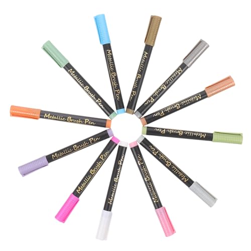 KICHOUSE 12Stücke Teiliges Soft Head Marker Stifte Wasserbasierte Farbmarkierungen Für Malvorlagen Zeichnungen Und Kreative Projekte Für Erwachsene Und Studenten von KICHOUSE