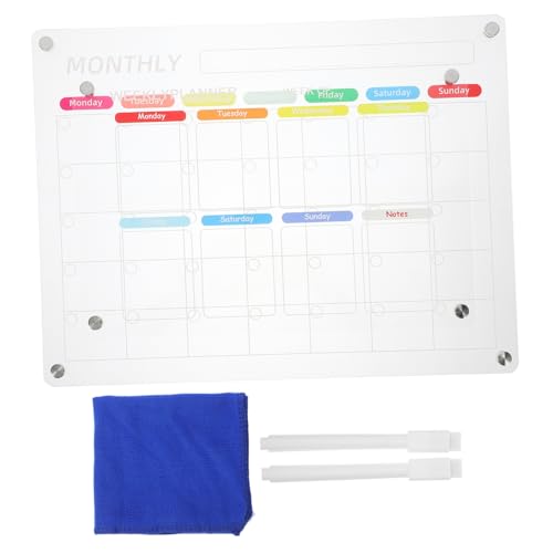 KICHOUSE 1Satz Magnetisches Planungsboard für Kühlschrank Abwischbare Schreibtafel aus Teiliges Monats und Wochenkalender mit Weißem Stift für Tägliche Organisation von KICHOUSE