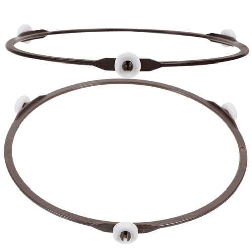 KICHOUSE 2 Stück Glas Drehteller Tablett Schweres Rotierendes Drehteller Lager Mikrowellen Tablett Ständerrad Weiße Mikrowellen Rack Unterstützung Ofen Aluminiumringe Ständer von KICHOUSE