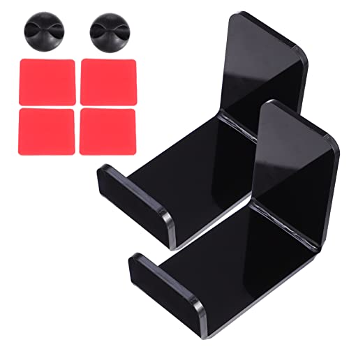 KICHOUSE 2 Stück Kopfhörerständer zur Wandmontage Kopfhörer-Aufhänger Kopfhörerbügel Gaming Headset Halterung kopfhörerständer Gaming Headset-Halter Kopfhörerständer aus Acryl Black von KICHOUSE