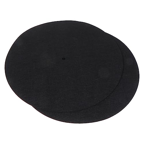 KICHOUSE 2 Stück Schallplattenschutz Heim-disc-Matte Vinylmatte Vinyl Aufnehmen Plattenschutzmatte Schallplattenmatte Aus Vinyl Drehscheibe Aufzeichnungsblock Rekordfilzmatte Black Gefühlt von KICHOUSE