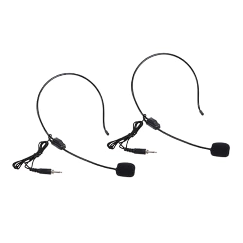 KICHOUSE 2Stücke Pack Kabelgebundenes Mikrofon mit Ohrhaken Sprachverstärker Mikrofon für Lautsprecher Kompatibel mit Verstärkern Laptops für Präsentationen von KICHOUSE