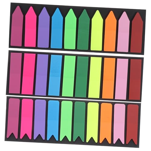 KICHOUSE 3 Sets Notizseitenmarker Transparente Notizblöcke Marker Gelbe Etiketten Aktenteiler Klebestreifen Buchaufkleber Lese Highlights Schuletiketten Planerstreifen Pastell von KICHOUSE