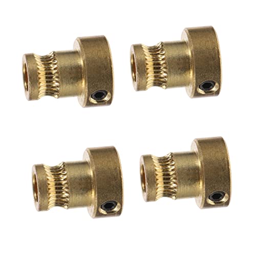KICHOUSE 4 Stück Extruderrad 3d Drucker Extrusionsrad Für Drucker Vorschubrad Für 3d-drucker Zahnrad-extrusionsrad Antriebsrad Für 3d-drucker Extruderräder Futtermittel Golden Messing von KICHOUSE