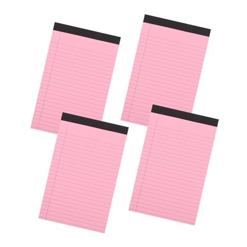 KICHOUSE A5 Notizblock Im Taschenformat 4 Stück Notizblöcke Rechtsblock Undatiert Abreißpapier Roter Einband von KICHOUSE
