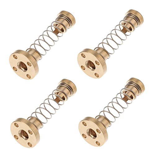 KICHOUSE 4 Stück Leitspindeln für 3D-Drucker pom Leitspindelmutter spielfreie federbelastete Mutter Lücke bauen Nuss führen Extruder Kupfermutter 8mm Gewindestange Führungsschraube Golden von KICHOUSE