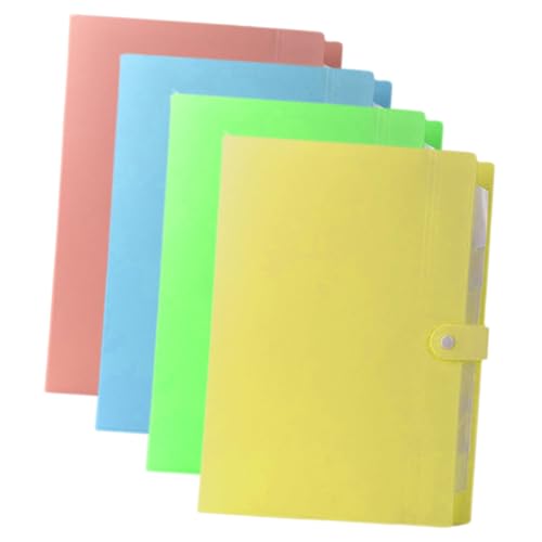KICHOUSE 4 Stück Multifunktion aler Aufbewahrung clip Datei Ordner-Organizer Bürospeicher stationärer Organizer falten Akkordeonordner Geldschein-Organizer mit Taschen pp von KICHOUSE