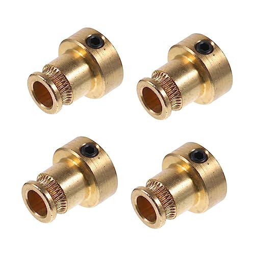 KICHOUSE 4 Stück Vorschubgetriebe Extruder Getriebe Zahnrad-Extrusionsrad Extruderrad für 3D-Drucker Vorschubrad für 3D-Drucker Rad aus Messing antriebsrad für 3d-drucker Golden von KICHOUSE