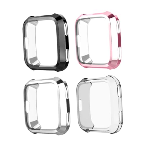KICHOUSE 4Stücke TPU Schutzhülle für Smartwatch Kratzfest Stoßfest Transparente Hohlabdeckung Schwarz Rosa Robustes Sportzubehör für Je KICHOUSE 4Stücke TPU Schutzhülle für Smartwatch Kratzfest Stoßfest Transparente Hohlabdeckung Schwarz Rosa Robustes Sportzubehör für Je von KICHOUSE