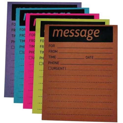 KICHOUSE 5 Buntes fluoreszierendes Notizblock Klebestreifen Hinweisaufkleber für den täglichen Gebrauch Niedlich Memo Pads Message Pad Hausbedarf Tragbare Notizblöcke Papier von KICHOUSE