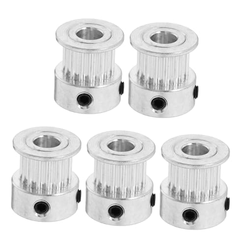 KICHOUSE 5 Stück 3d -druckräder Zahnriemenscheibensatz Für 3d-drucker Drucken Druckerscheibe Gt2 Riemenscheibensatz Mit Lager 3d-drucker Gt2 Riemenscheiben-kit Silber Aluminiumlegierung von KICHOUSE