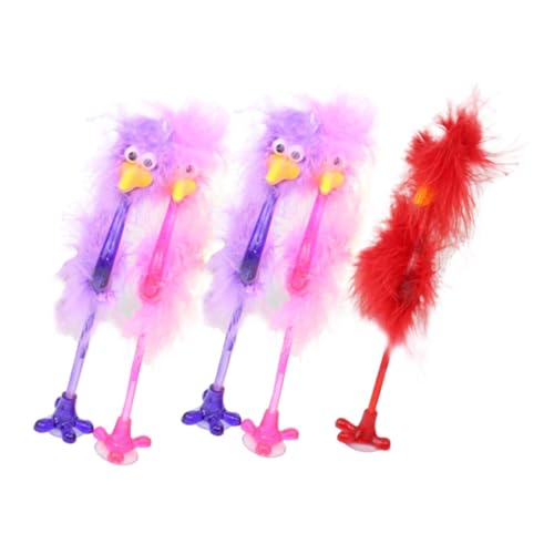 KICHOUSE 5 Stück Plüsch Stift Gelstift Cartoon Farb Kugelschreiber Ästhetische Neuheit Pastell Straußenvogel Party Einzigartige Anstecknadel Bestie Schule Schreibwaren Lustige von KICHOUSE