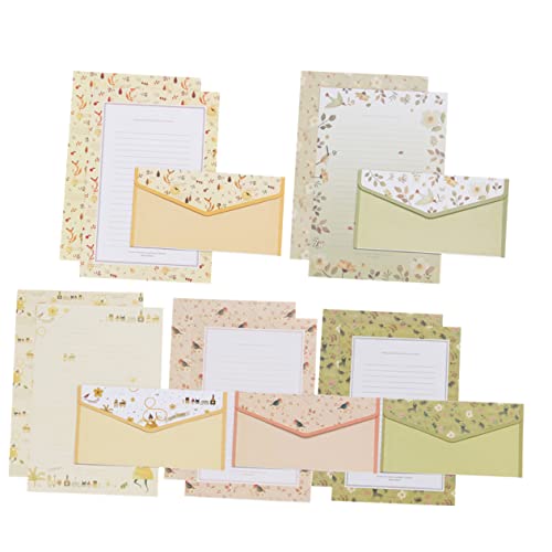KICHOUSE 5 floraler Umschlag süßes briefpapier süßes stationäres hübscher Umschlag schicke Umschläge Umschlag hübsch Blume Schreiben von Schreiben Briefpapier zum Schreiben Zufällige Farbe von KICHOUSE