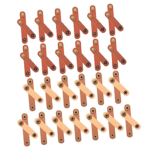KICHOUSE 50 Stück PU-Kabelhalter Datenbindungen drahtbinderücken cable clips Kabelbinder cable organizer Kabelclip Kabelorganisator Ohrhörer-Kabel-Organizer PU-Kabelaufwicklung PU-Leder von KICHOUSE