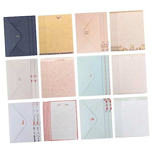 KICHOUSE 54 Stück Briefpapier Mit Umschlägen Braunes Schreibpapier Und Umschläge Briefpapier Cremefarbene Umschläge Goldener Umschlag Süße Briefpapierkarten Und Umschläge Für Mama von KICHOUSE