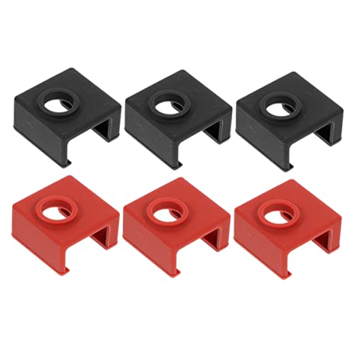 KICHOUSE 6 Stück Erhitzte Aluminiumblock -silikonhülle Extruder Ersatz Silikonmatte Extrusion Temperatur Düse Zubehör Abdeckung Silikon Socke Druckerheizblock Silikonsocke Kieselgel von KICHOUSE