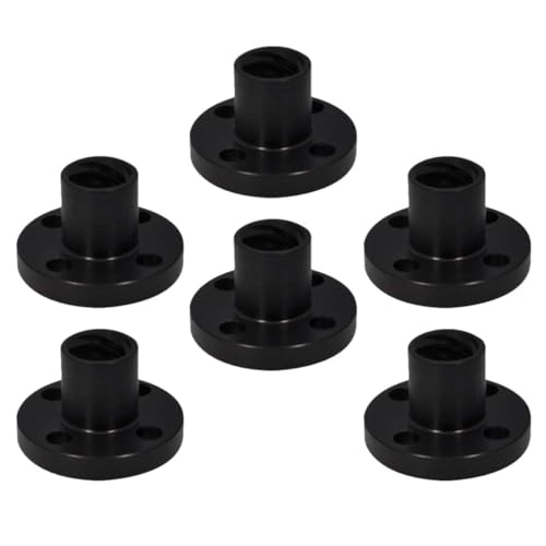 KICHOUSE 6 Stück Nüsse Für 3d-drucker Führen Mit Gewinde Nuss Schrauben Drucker-extruder Leitspindel Für 3d-drucker T8 Leitspindel 3d Drucker Zubehör 3d-druckerteile Black Pom Kunststoff von KICHOUSE