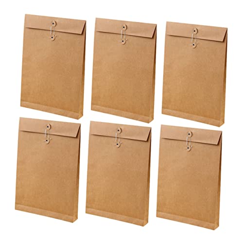 KICHOUSE 6 Stück Square Bottom Dateitasche Papier-Organizer-Ordner Dateiordner Größe briefumschläge Business-Aufbewahrungskoffer Organisator aus Papier Brown KICHOUSE 6 Stück Square Bottom Dateitasche Papier-Organizer-Ordner Dateiordner Größe briefumschläge Business-Aufbewahrungskoffer Organisator aus Papier Brown von KICHOUSE