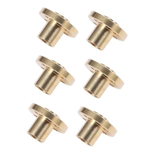 KICHOUSE 6 Stück Zubehör für den 3D-Druck z Nuss T8 Schraube Trapezgewindemutter Nivelliermutter cnc fräsmaschine cnc fräse akkuratsche schrauben T8 3D-Druckerteile Messing Golden von KICHOUSE