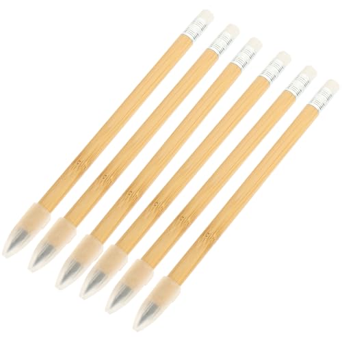KICHOUSE 6 Teilige Skizzenstifte Handschrift Spaßstifte Für Kunst Nicht Spitzende Kinderstifte Bleistift Endlosstift Skizzieren Schule Bleistift Bambus von KICHOUSE