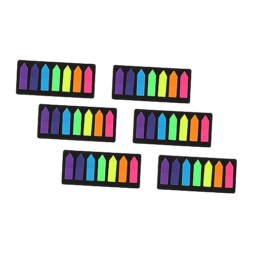 KICHOUSE 6Er Set Aufkleber Neon Seitenmarkierungen Markierungsaufkleber Pastell Klassifizierungsaufkleber Haftende Seitenmarkierungen Selbstklebende Notizblöcke Nagelaufkleber von KICHOUSE